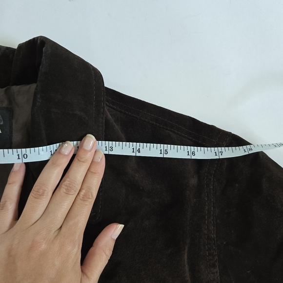 VTG Cuir Zebra brown leather suede trucker jacket size women L men M - Picture 7 of 12